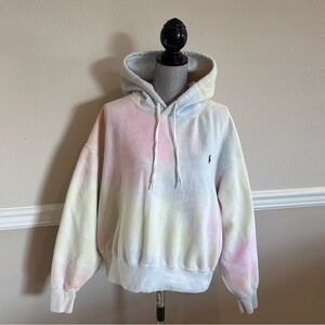 Polo Ralph Lauren Tie-Dye Fleece Hoodie in Pastel Colors (L)